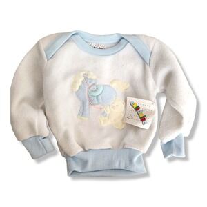 CHILDWISE Vintage Sweatshirt Horse Bear 80's GIrls Boys 2-4M DEADSTOCK